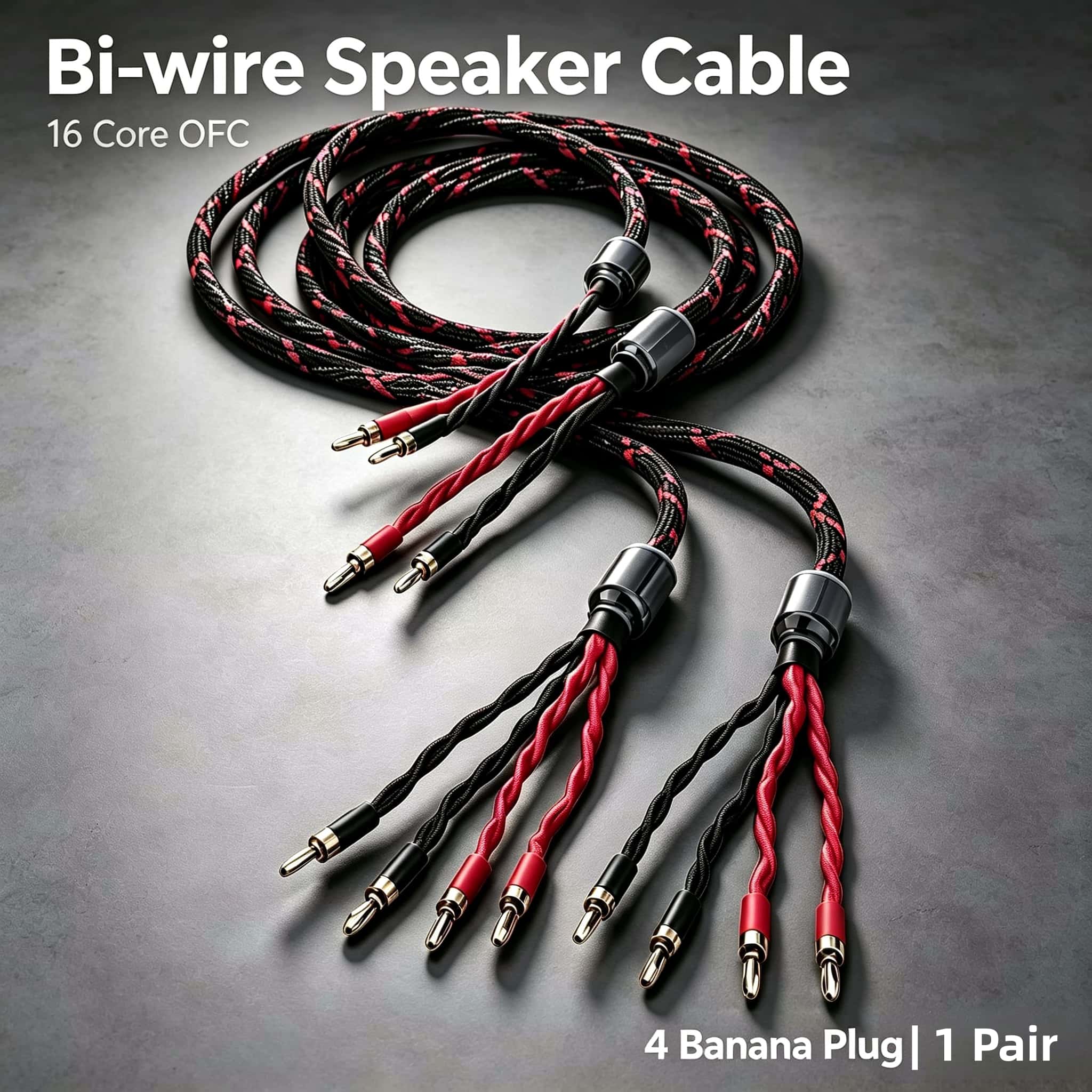 Home Cinema Solution - Cable de altavoz bi-cableado OFC de
