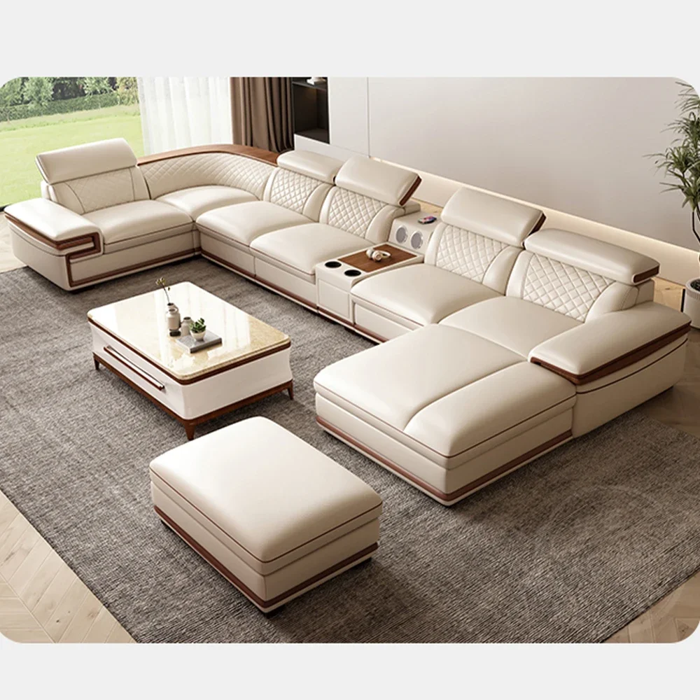 Home Cinema Sofa - MINGDIBAO Juego de Sofás de Cuero