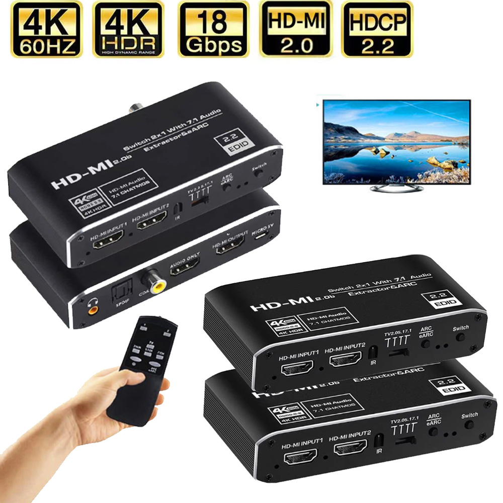 Hdmi Arc Cable - Conmutador compatible con HDMI 2x1, Extractor