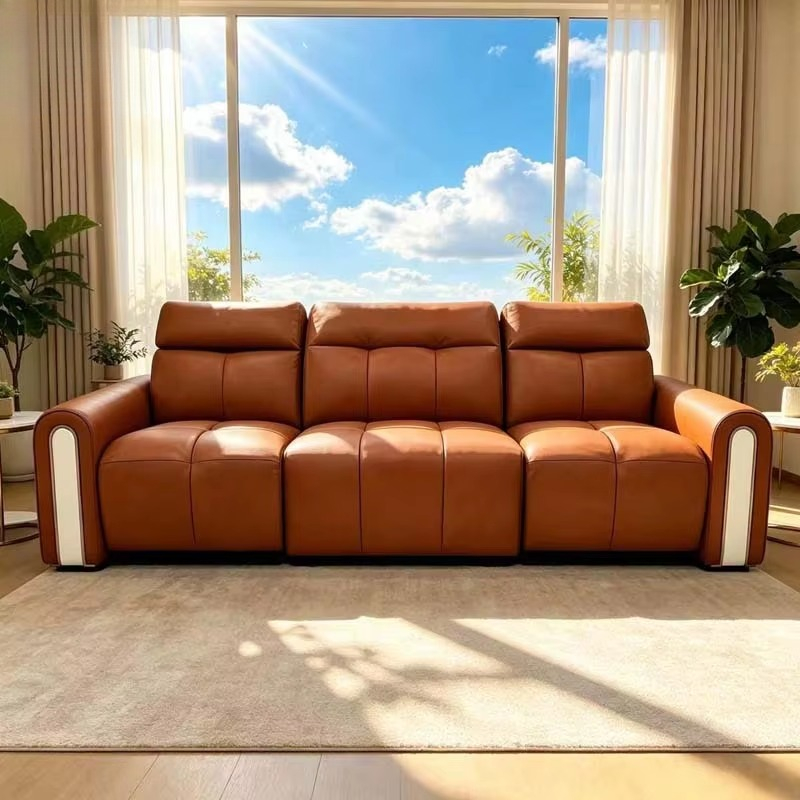 Sofá Reclinable de Cuero Naran - Home.Cinema Orange reseña y precio