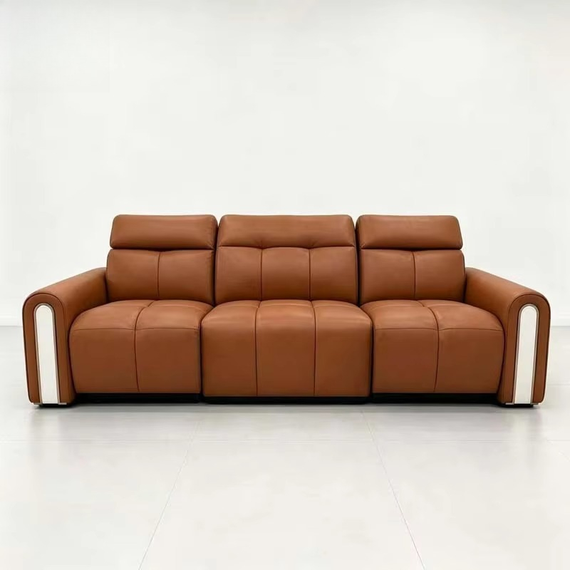 Sofá Reclinable de Cuero Naran - Home.Cinema Orange reseña y precio