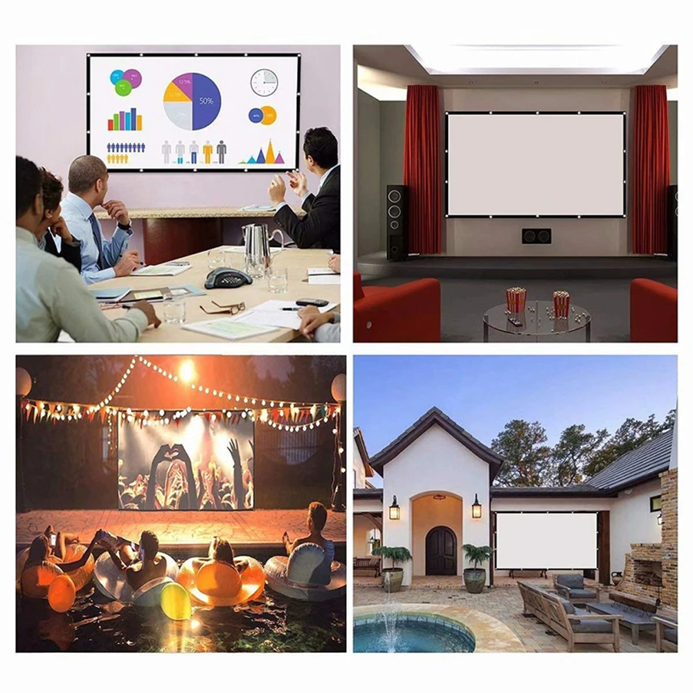 Cortina de proyección simple 1 - Home Cinema Projector Screen reseña y precio