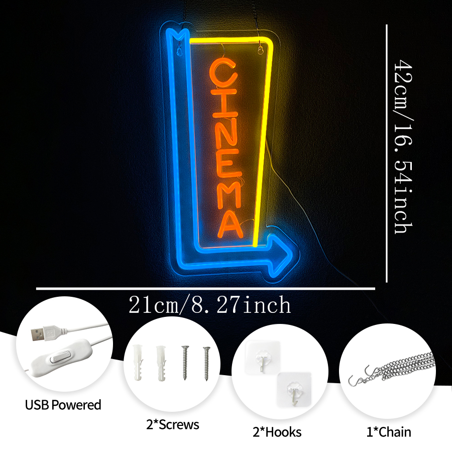 Letrero LED de neón Cinema Arr - Home.Cinema Orange reseña y precio