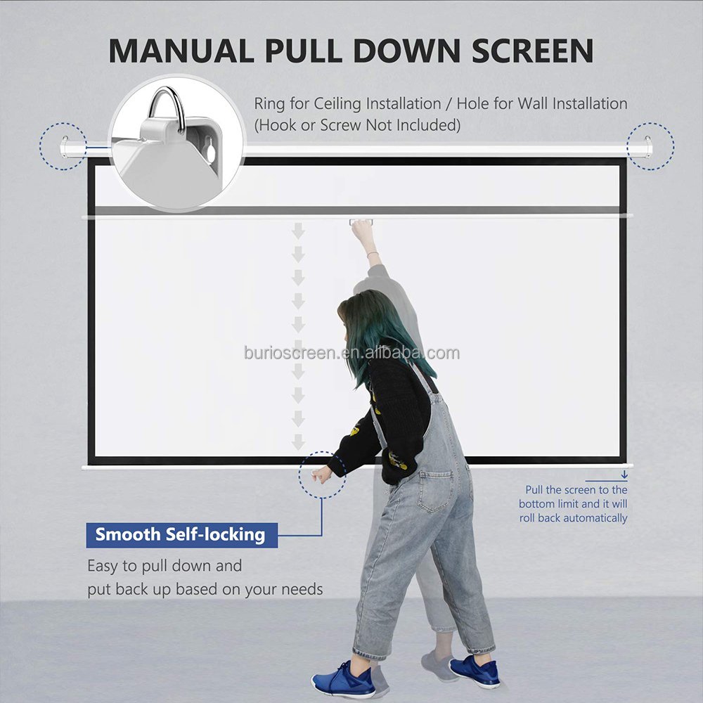 Pantalla de Proyección Manual  - Home Cinema Projector Screen reseña y precio