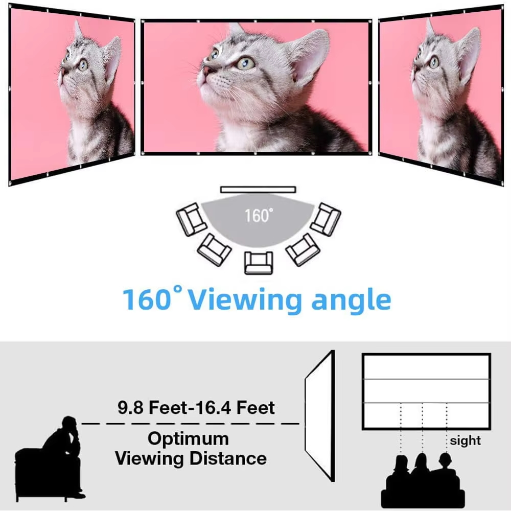 Pantalla de Proyector Plegable - Home Cinema Projector Screen reseña y precio