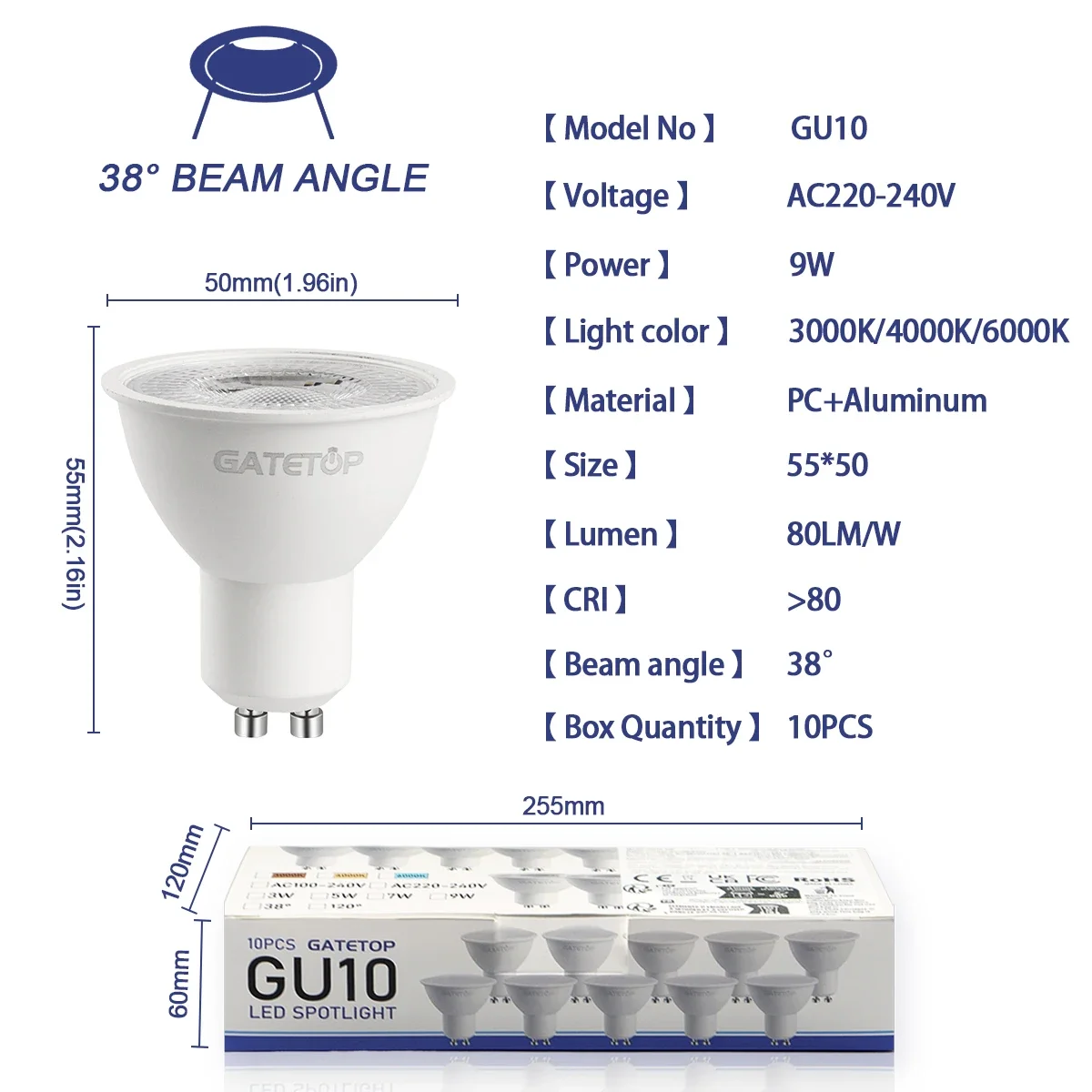 Paquete de 10 Focos GU10, Lámp - Home Cinema Led reseña y precio