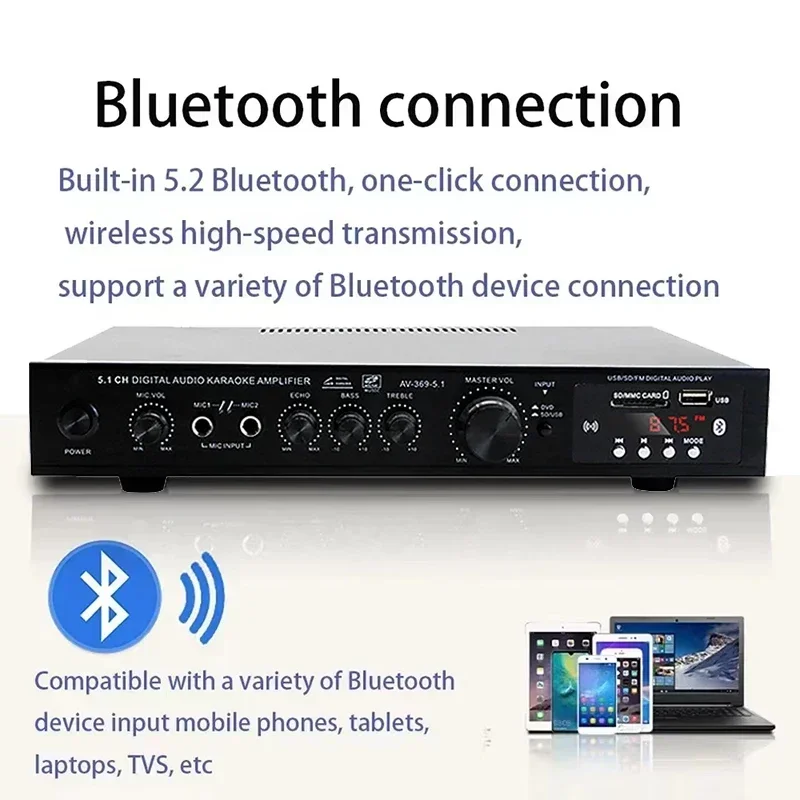 AV-369BT Bluetooth 5,1 altavoz - Home Cinema Ampli reseña y precio