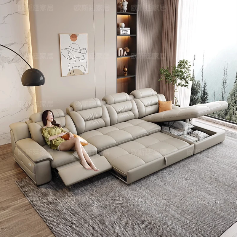 Sofás italianos de cuero genui - Home Cinema Sofa reseña y precio