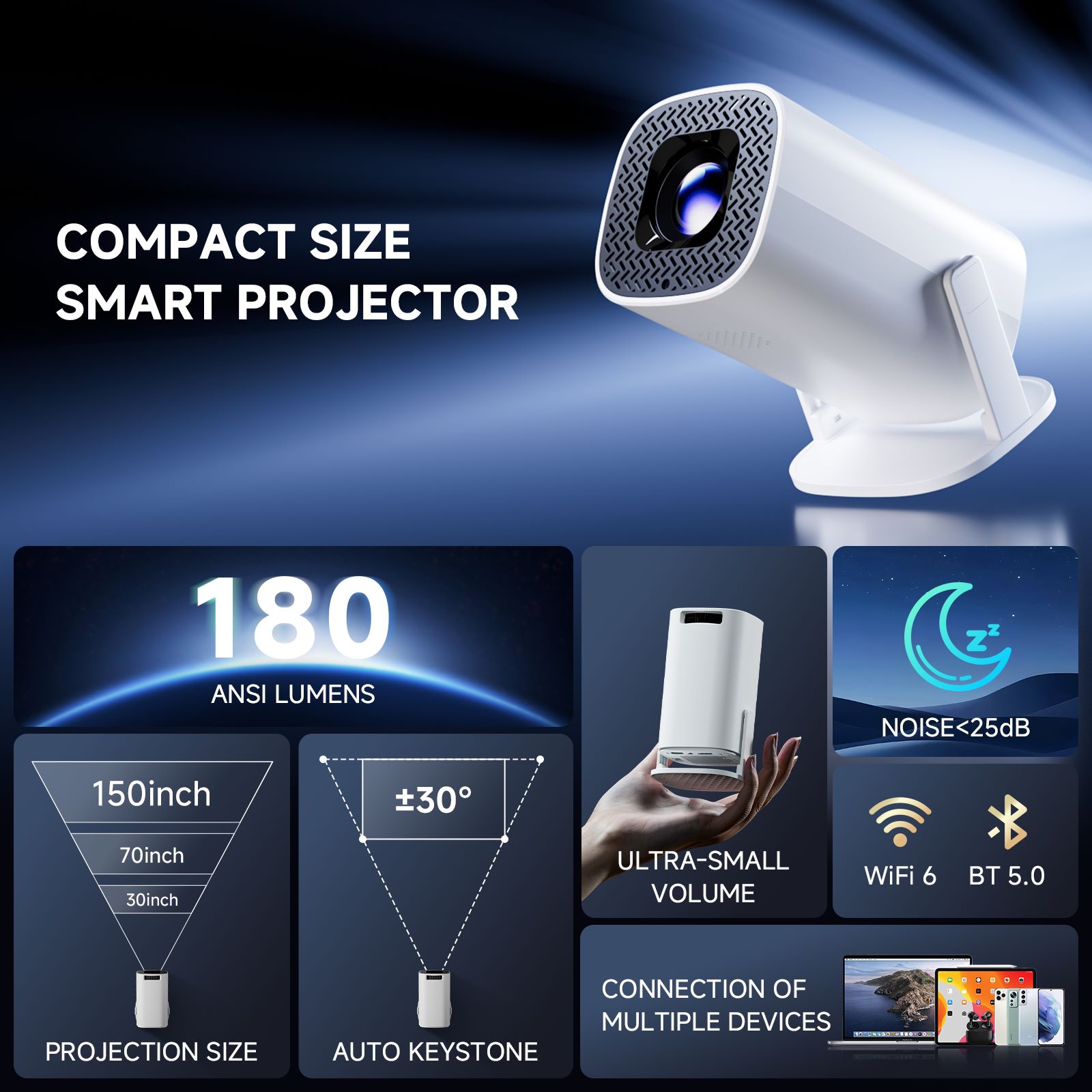Mini proyector inteligente P30 - Video Home Cinema reseña y precio
